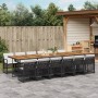 Garten-Essgruppe mit 13-teiligen Kissen aus schwarzem synthetischem Rattan. von , Gartensets - Ref: Foro24-3210771, Preis: 1,...