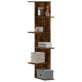 Corner wall shelf in smoked oak wood 36.5x36.5x140 cm by , Shelves and shelves - Ref: Foro24-852631, Price: 60,96 €, Discount: %