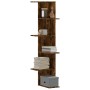 Corner wall shelf in smoked oak wood 36.5x36.5x140 cm by , Shelves and shelves - Ref: Foro24-852631, Price: 54,57 €, Discount: %