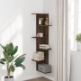 Corner wall shelf made of brown oak wood 36.5x36.5x140cm by , Shelves and shelves - Ref: Foro24-852633, Price: 56,07 €, Disco...