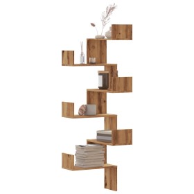 Corner wall shelf oak wood artisan 45x45x147 cm by , Shelves and shelves - Ref: Foro24-852644, Price: 59,40 €, Discount: %