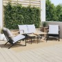 5-piece garden furniture set with black steel cushions by , Garden sets - Ref: Foro24-3283638, Price: 613,68 €, Discount: %