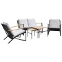 5-piece garden furniture set with black steel cushions by , Garden sets - Ref: Foro24-3283638, Price: 613,68 €, Discount: %