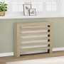 Engineered wood radiator cover in Sonoma oak, 104x20x82cm. by , Accessories for heating radiators - Ref: Foro24-852692, Price...