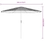 Garden umbrella with white steel pole 388x388x248 cm by , Umbrellas - Ref: Foro24-4005116, Price: 133,34 €, Discount: %