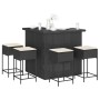 Garden table and high stools 5 pieces with black PE rattan cushions by , Garden sets - Ref: Foro24-3261503, Price: 464,18 €, ...