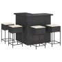 Garden table and high stools 5 pieces with black PE rattan cushions by , Garden sets - Ref: Foro24-3261503, Price: 464,18 €, ...