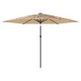 Garden umbrella with LED lights, brown steel pole, 288x288x225 cm. by , Umbrellas - Ref: Foro24-4005121, Price: 119,37 €, Dis...