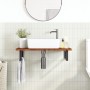 Wall-mounted steel and solid oak wood sink shelf by , bathroom vanities - Ref: Foro24-3302345, Price: 75,07 €, Discount: %