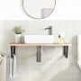 Wall-mounted steel and solid oak wood sink shelf by , bathroom vanities - Ref: Foro24-3302387, Price: 103,60 €, Discount: %