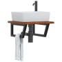 Wall-mounted steel and solid oak wood sink shelf by , bathroom vanities - Ref: Foro24-3302403, Price: 77,90 €, Discount: %