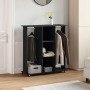 Engineered wood black wheeled cabinet 102x38x110 cm by , Clothing and closet storage - Ref: Foro24-848032, Price: 123,38 €, D...