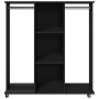 Engineered wood black wheeled cabinet 102x38x110 cm by , Clothing and closet storage - Ref: Foro24-848032, Price: 123,38 €, D...