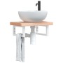 Estante de lavabo de pared de acero y madera maciza de haya de , Tocadores de baño - Ref: Foro24-3302324, Precio: 66,14 €, De...