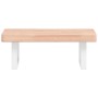 Estante de lavabo de pared de acero y madera maciza de haya de , Tocadores de baño - Ref: Foro24-3302324, Precio: 66,14 €, De...