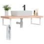 Wall-mounted sink shelf made of steel and solid beech wood by , bathroom vanities - Ref: Foro24-3302436, Price: 136,19 €, Dis...