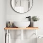 Wall-mounted sink shelf made of steel and solid beech wood by , bathroom vanities - Ref: Foro24-3302364, Price: 67,99 €, Disc...