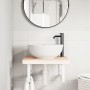 Wall-mounted sink shelf made of steel and solid beech wood by , bathroom vanities - Ref: Foro24-3302420, Price: 87,07 €, Disc...