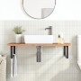 Wall-mounted sink shelf made of steel and solid beech wood by , bathroom vanities - Ref: Foro24-3302441, Price: 106,93 €, Dis...