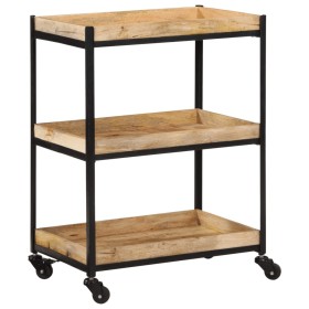 Solid mango wood kitchen cart rough 60x40x80 cm by , Kitchen and dining carts - Ref: Foro24-374063, Price: 116,98 €, Discount: %