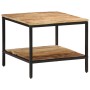 Mesa de centro de madera maciza de mango rugosa 55x55x45 cm de , Mesas de centro - Ref: Foro24-374068, Precio: 88,11 €, Descu...