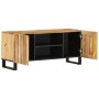 Mueble de TV madera maciza de mango rugosa 105x34x46 cm de , Almacenamiento para CD y DVD - Ref: Foro24-377436, Precio: 134,9...