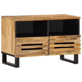 Solid rough mango wood TV stand 70x34x46 cm by , CD and DVD storage - Ref: Foro24-377441, Price: 110,99 €, Discount: %