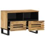 Solid rough mango wood TV stand 70x34x46 cm by , CD and DVD storage - Ref: Foro24-377441, Price: 110,18 €, Discount: %