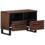 Solid mango wood TV stand in brown, 70x34x46 cm by , CD and DVD storage - Ref: Foro24-377443, Price: 111,26 €, Discount: %