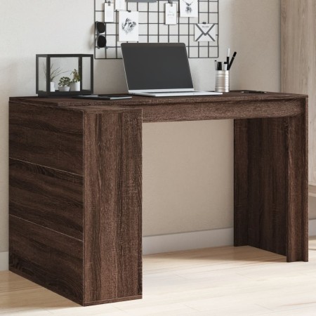 Engineered wood brown oak desk 123.5x73.5x75 cm by , Desks - Ref: Foro24-847988, Price: 105,19 €, Discount: %