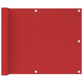 Toldo para balcón HDPE rojo 75x500 cm de vidaXL, Sombrillas - Ref: Foro24-311006, Precio: 11,14 €, Descuento: %