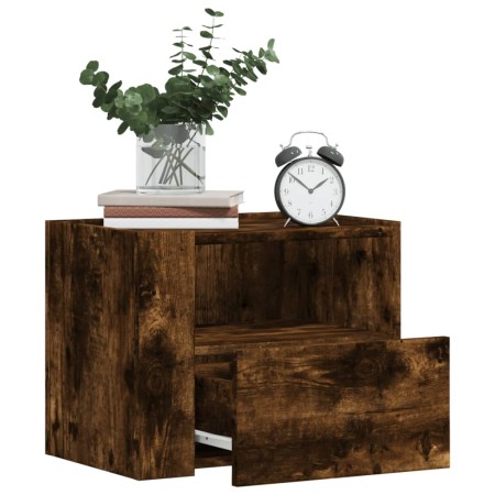 Wall-mounted bedside tables 2 units in smoked oak color 45x30x35 cm by , Nightstands - Ref: Foro24-848320, Price: 85,31 €, Di...