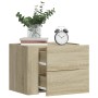 Wall-mounted bedside table in smoked oak color, measuring 45x30x35 cm. by , Nightstands - Ref: Foro24-848329, Price: 52,34 €,...