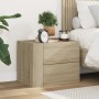 Wall-mounted bedside table in smoked oak color, measuring 45x30x35 cm. by , Nightstands - Ref: Foro24-848329, Price: 52,34 €,...