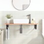 Wall-mounted steel and solid oak wood sink shelf by , bathroom vanities - Ref: Foro24-3302571, Price: 82,49 €, Discount: %