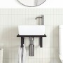 Estante de lavabo de pared de acero y madera maciza de roble de , Tocadores de baño - Ref: Foro24-3302573, Precio: 57,80 €, D...