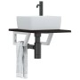 Wall-mounted steel and solid oak wood sink shelf by , bathroom vanities - Ref: Foro24-3302578, Price: 51,99 €, Discount: %