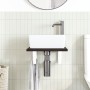 Wall-mounted steel and solid oak wood sink shelf by , bathroom vanities - Ref: Foro24-3302578, Price: 51,99 €, Discount: %