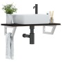 Wall-mounted steel and solid oak wood sink shelf by , bathroom vanities - Ref: Foro24-3302586, Price: 73,81 €, Discount: %