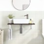 Wall-mounted steel and solid oak wood sink shelf by , bathroom vanities - Ref: Foro24-3302586, Price: 73,81 €, Discount: %