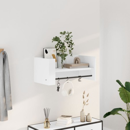 Engineered wood white wall shelf 70.5x35x30.5 cm by , Shelves and shelves - Ref: Foro24-848451, Price: 36,71 €, Discount: %