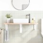 Wall-mounted steel and solid oak wood sink shelf by , bathroom vanities - Ref: Foro24-3302602, Price: 91,96 €, Discount: %