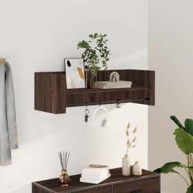 Engineered wood brown oak wall shelf 100x35x30.5 cm by , Shelves and shelves - Ref: Foro24-848464, Price: 49,99 €, Discount: %