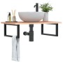 Wall-mounted steel and solid oak wood sink shelf by , bathroom vanities - Ref: Foro24-3302609, Price: 86,06 €, Discount: %