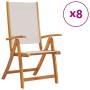 Folding garden chairs 8 pcs solid acacia wood textilene by , Garden chairs - Ref: Foro24-3279240, Price: 581,99 €, Discount: %