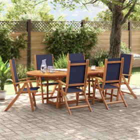 Folding garden chairs 6 pcs solid acacia wood textilene by , Garden chairs - Ref: Foro24-3279242, Price: 436,99 €, Discount: %