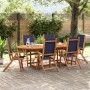 Folding garden chairs 6 pcs solid acacia wood textilene by , Garden chairs - Ref: Foro24-3279242, Price: 435,55 €, Discount: %