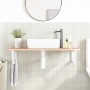 Wall-mounted steel and solid oak wood sink shelf by , bathroom vanities - Ref: Foro24-3302614, Price: 92,12 €, Discount: %