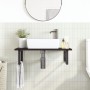 Wall-mounted steel and solid oak wood sink shelf by , bathroom vanities - Ref: Foro24-3302621, Price: 76,99 €, Discount: %