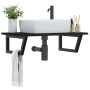 Wall-mounted steel and solid oak wood sink shelf by , bathroom vanities - Ref: Foro24-3302623, Price: 85,68 €, Discount: %